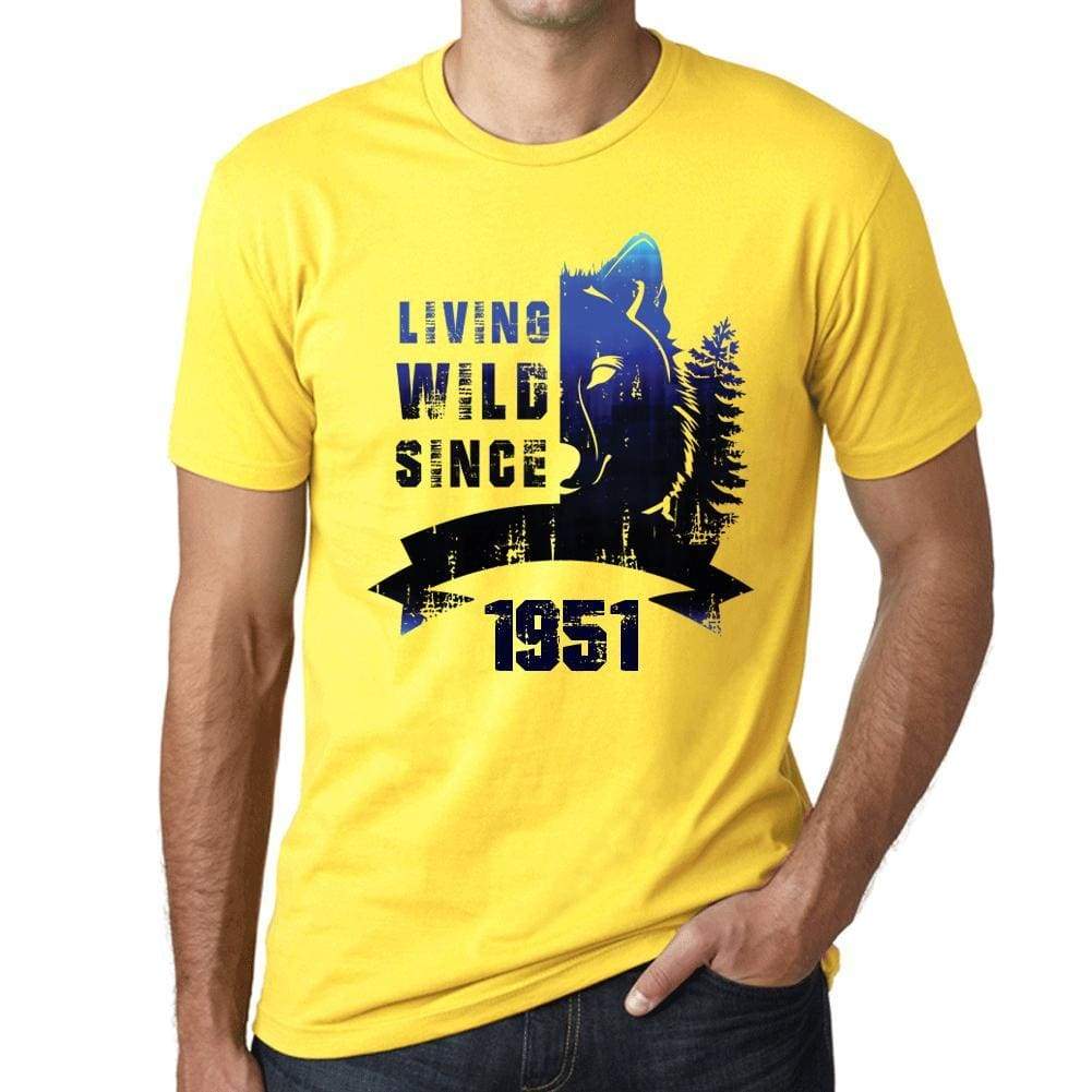 1951, Living Wild 2 Since 1951 Men's T-shirt Yellow Birthday Gift 00516 ultrabasic-com.myshopify.com