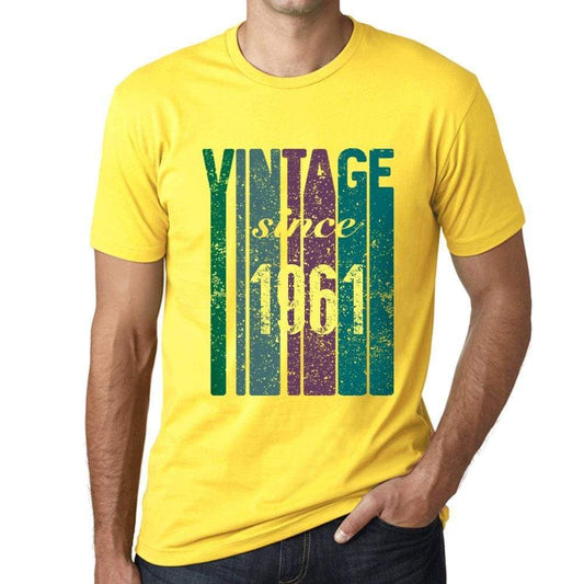 1961, Vintage Since 1961 <span>Men's</span> T-shirt Yellow Birthday Gift 00517 - ULTRABASIC