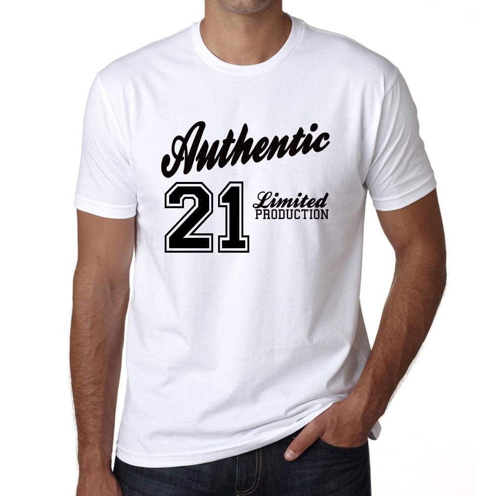 20 Authentic White Mens Short Sleeve Round Neck T-Shirt 00123 - White / S - Casual
