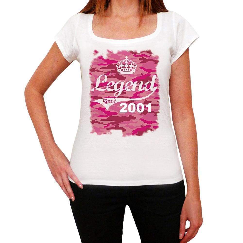 2001 Printed Birthday White Womens Short Sleeve Round Neck T-Shirt 00284 - White / Xs - Casual