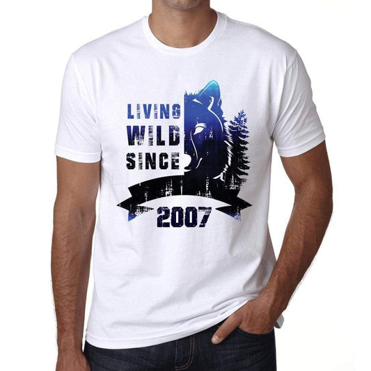 2007 Living Wild Since 2007 Mens T-Shirt White Birthday Gift 00508 - White / Xs - Casual