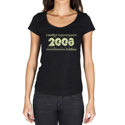 2008 Limited Edition Star Womens T-Shirt Black Birthday Gift 00383 - Black / Xs - Casual