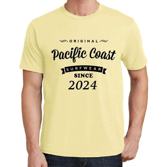 2024 Pacific Coast Yellow Mens Short Sleeve Round Neck T-Shirt 00105 - Yellow / S - Casual