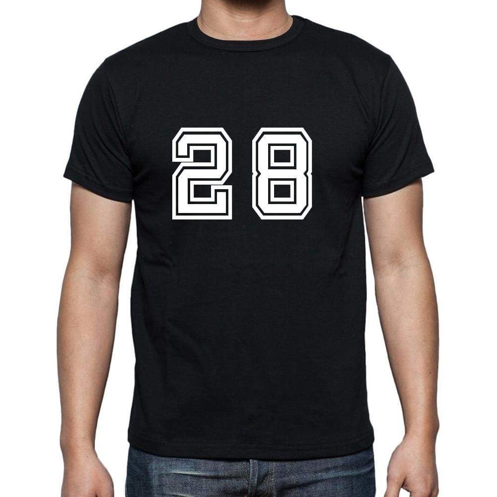 28 Numbers Black Mens Short Sleeve Round Neck T-Shirt 00116 - Casual