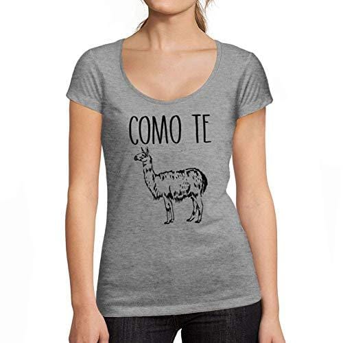 Ultrabasic - Tee-Shirt Femme col Rond Décolleté Como Te Lama Gris Chiné