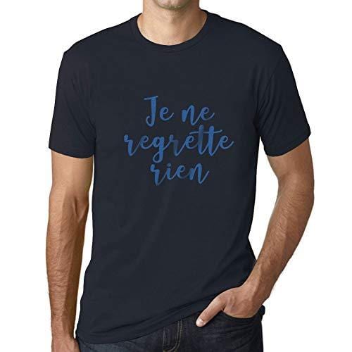 Ultrabasic - Homme T-Shirt Graphique Je Ne Regrette Rien Marine