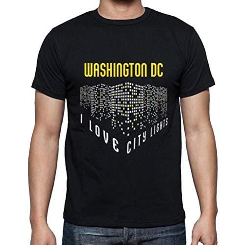 Ultrabasic - Homme T-Shirt Graphique J'aime Washington DC Lumières Noir Profond