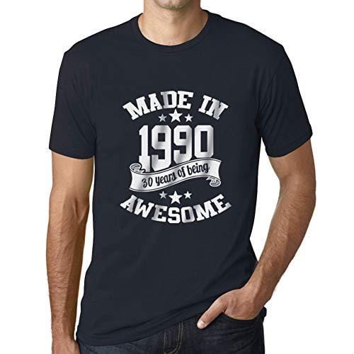 Ultrabasic - Homme T-Shirt Graphique Made in 1990 Idée Cadeau T-Shirt pour Le 30e Anniversaire Marine