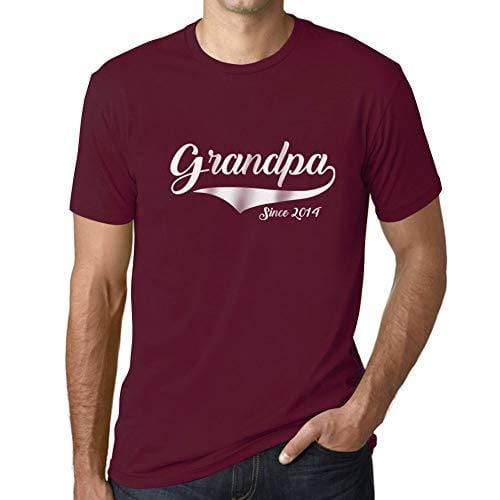 Ultrabasic - Homme T-Shirt Graphique Grandpa Since 2014 T-Shirt Funny Bordeaux