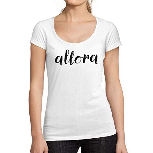 Ultrabasic - Tee-Shirt Femme col Rond Décolleté Allora Blanc