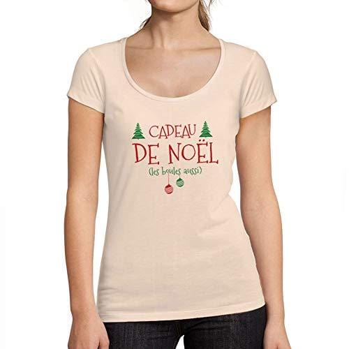 Ultrabasic - Graphique Tee-Shirt Femme col Rond Décolleté Cadeau De Noël Imprimé Tee-Shirt Rose Crémeux