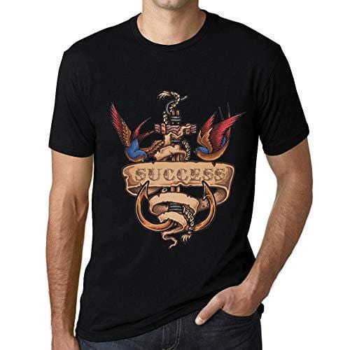 Ultrabasic - Homme T-Shirt Graphique Anchor Tattoo Success Noir Profond