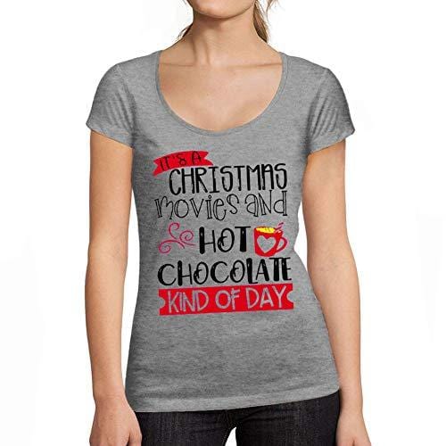 Ultrabasic - Tee-Shirt Femme col Rond Décolleté Christmas Kind of Day T-Shirt Cute Xmas Gift Ideas Gris Chiné