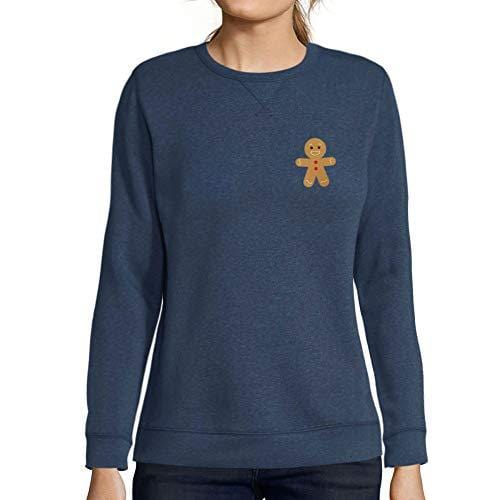 Ultrabasic - Femme Graphique Little Biscuit Sweatshirt Action de Grâces Xmas Cadeau Idées Tee Denim