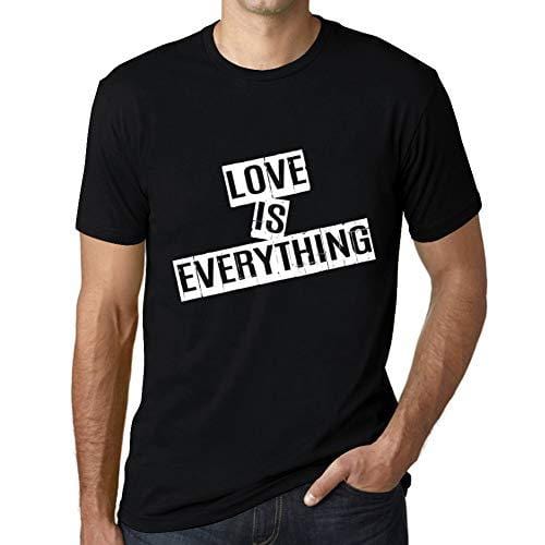 Ultrabasic - Homme T-Shirt Graphique Love is Everything T-Shirt Cadeau Lettre d'impression Noir Profond