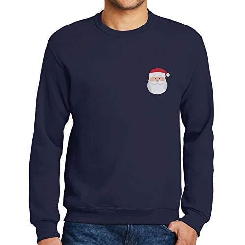Ultrabasic - Homme Imprimé Graphique Sweat-Shirt Père Noël Cadeau Imprimé Manche Longue Tee-Shirt French Marine