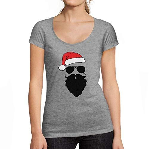 Ultrabasic - Femme Graphique Marrant Père Noël Cool de Noël T-Shirt Cadeau Tee Gris Chiné