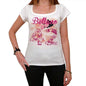 42 Belluno City With Number Womens Short Sleeve Round White T-Shirt 00008 - White / Xs - Casual