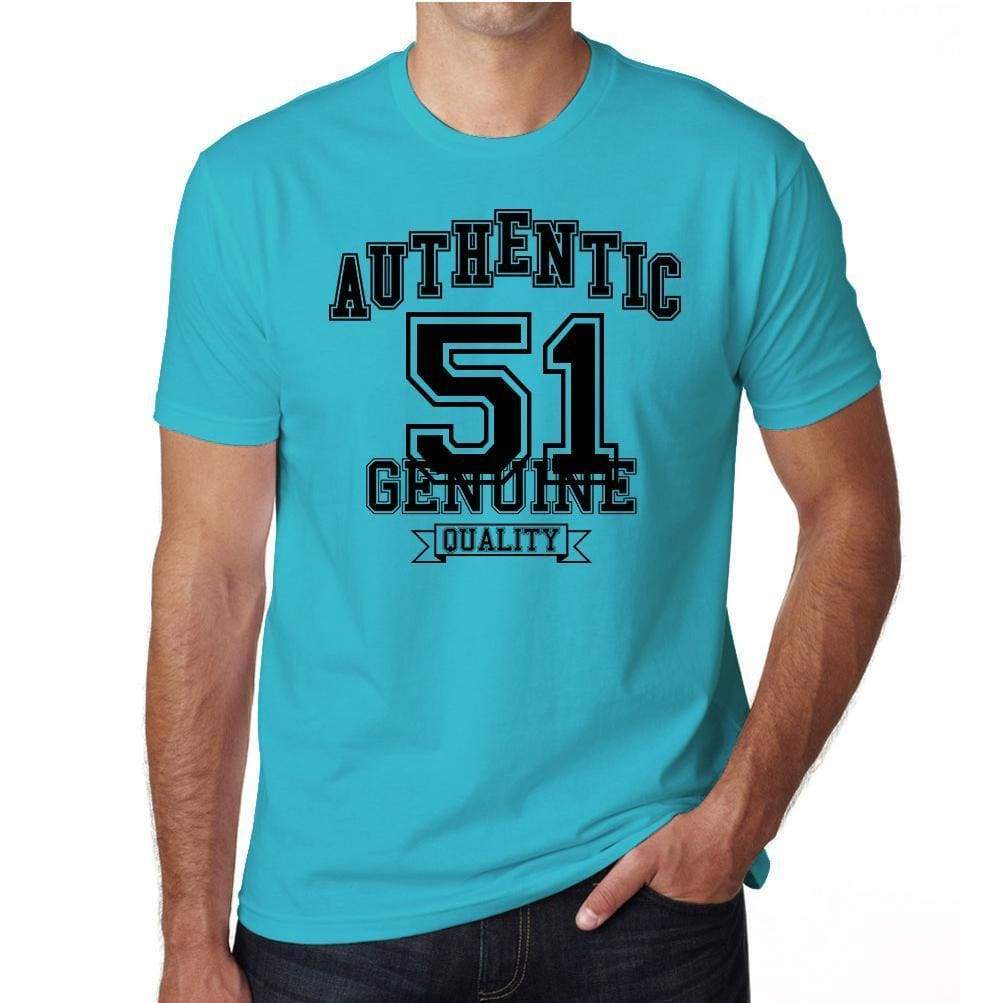 51 Authentic Genuine Blue Mens Short Sleeve Round Neck T-Shirt 00120 - Blue / S - Casual