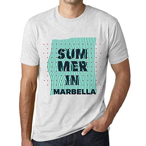 Ultrabasic - Homme Graphique Summer in Marbella Blanc Chiné