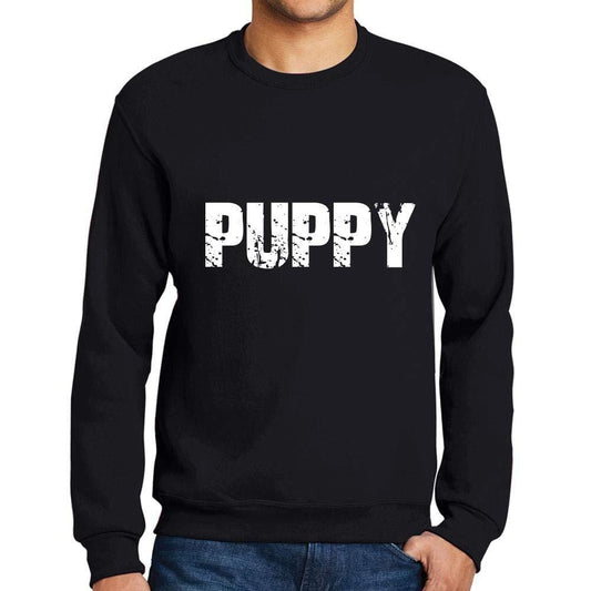 Ultrabasic Homme Imprimé Graphique Sweat-Shirt Popular Words Puppy Noir Profond