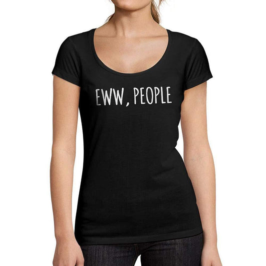 Ultrabasic - Tee-Shirt Femme col Rond Décolleté Ew People Noir Profond