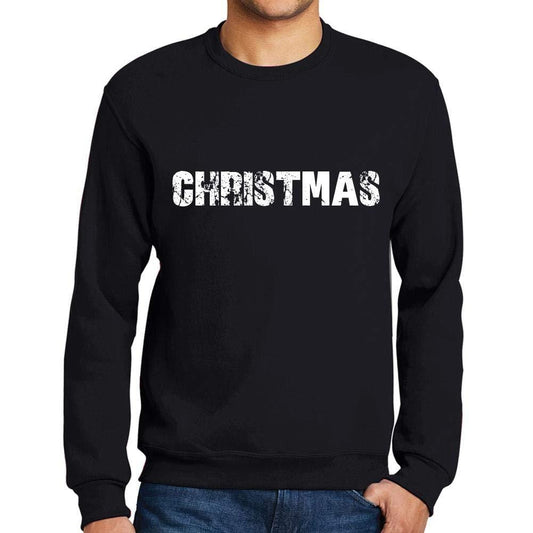 Ultrabasic Homme Imprimé Graphique Sweat-Shirt Popular Words Christmas Noir Profond