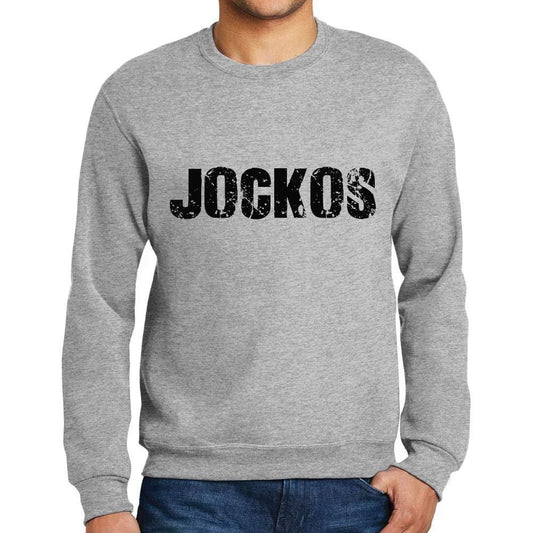 Ultrabasic Homme Imprimé Graphique Sweat-Shirt Popular Words JOCKOS Gris Chiné