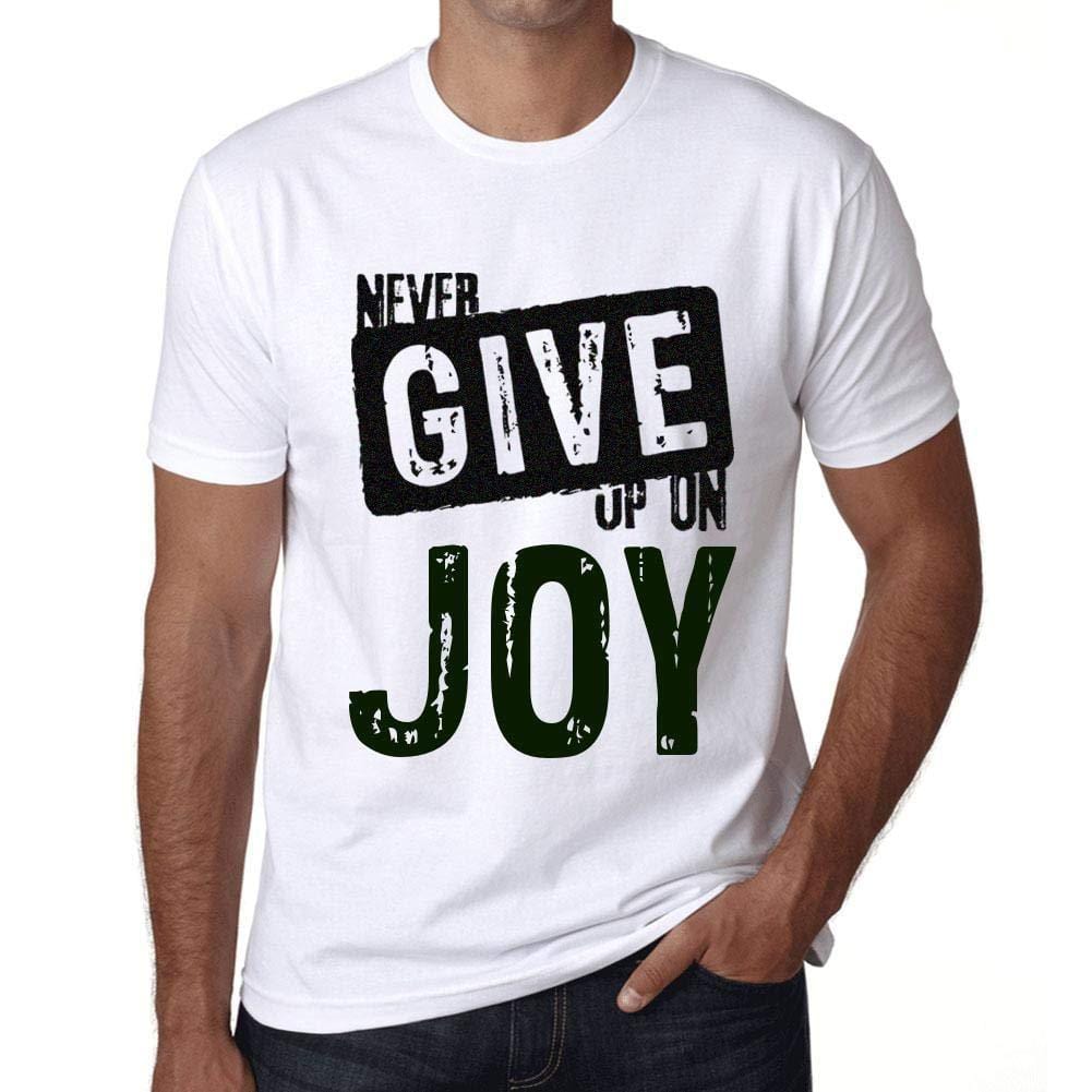 Ultrabasic Homme T-Shirt Graphique Never Give Up on Joy Blanc