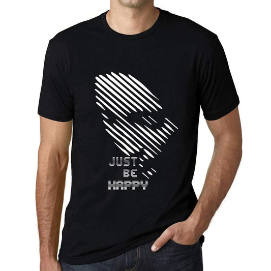 Ultrabasic - Homme T-Shirt Graphique Just be Happy Noir Profond