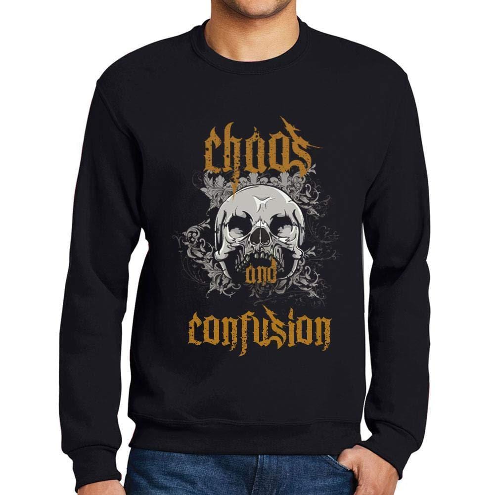 Ultrabasic - Homme Imprimé Graphique Sweat-Shirt Chaos and Confusion Noir Profond