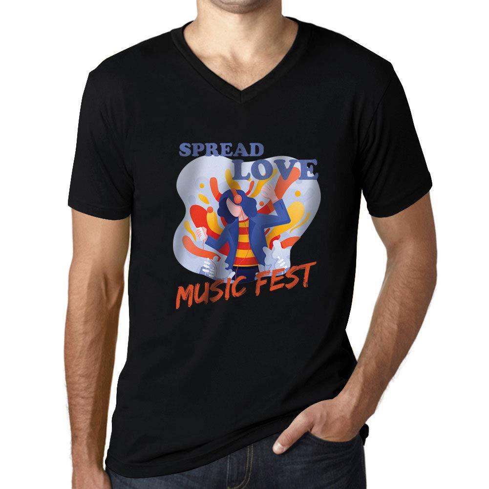 Homme T-Shirt Graphique V Tee Shirt Music Fest Forever Young Noir Profond