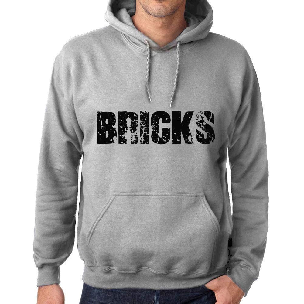 Ultrabasic Homme Femme Unisex Sweat à Capuche Hoodie Popular Words Bricks Gris Chiné