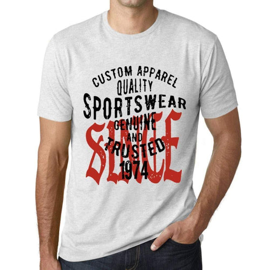 Ultrabasic - Homme T-Shirt Graphique Sportswear Depuis 1974 Blanc Chiné