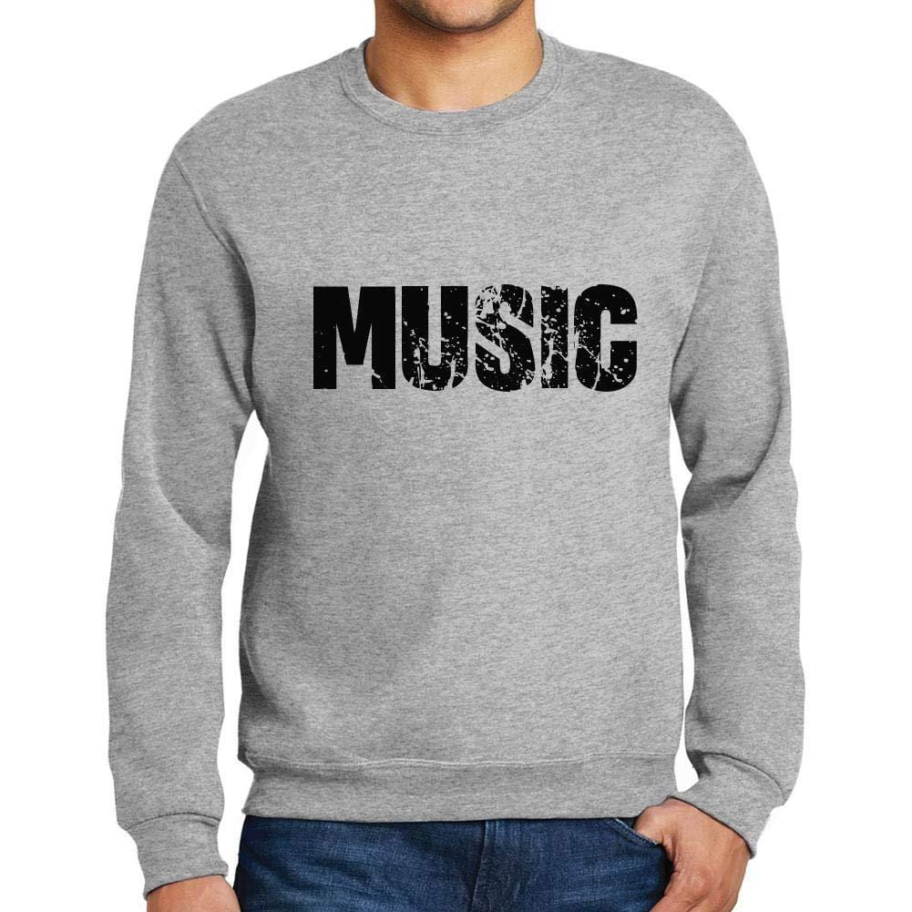Ultrabasic Homme Imprimé Graphique Sweat-Shirt Popular Words Music Gris Chiné