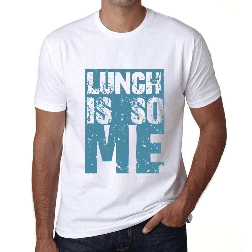 Homme T-Shirt Graphique Lunch is So Me Blanc