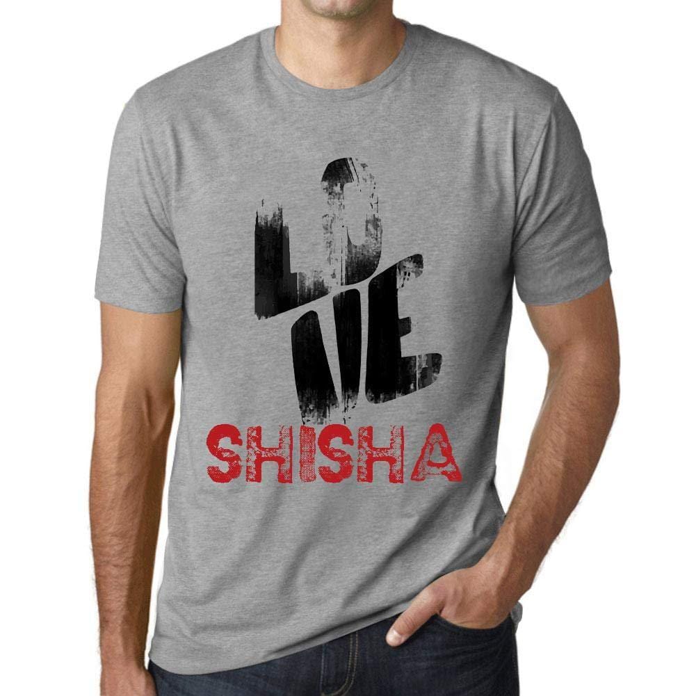 Ultrabasic - Homme T-Shirt Graphique Love Shisha Gris Chiné