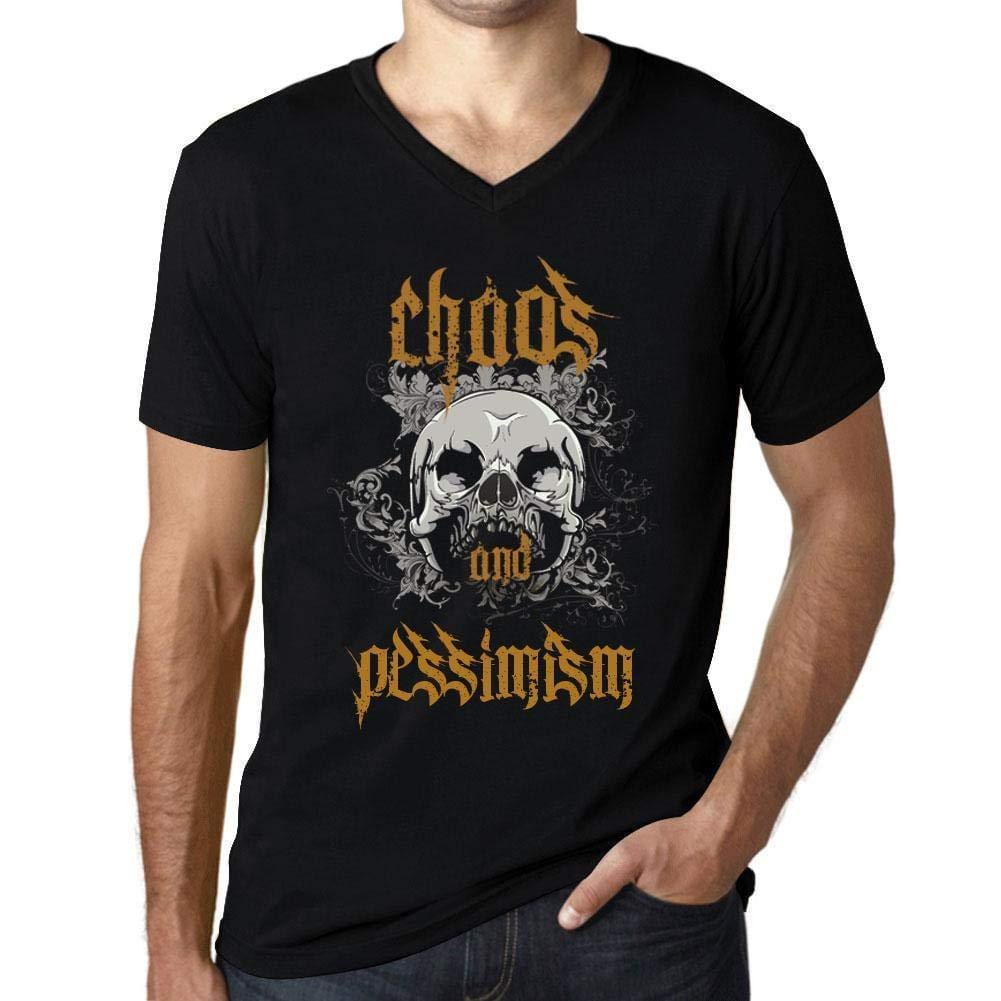 Ultrabasic - Homme Graphique Col V Tee Shirt Chaos and Pessimism Noir Profond