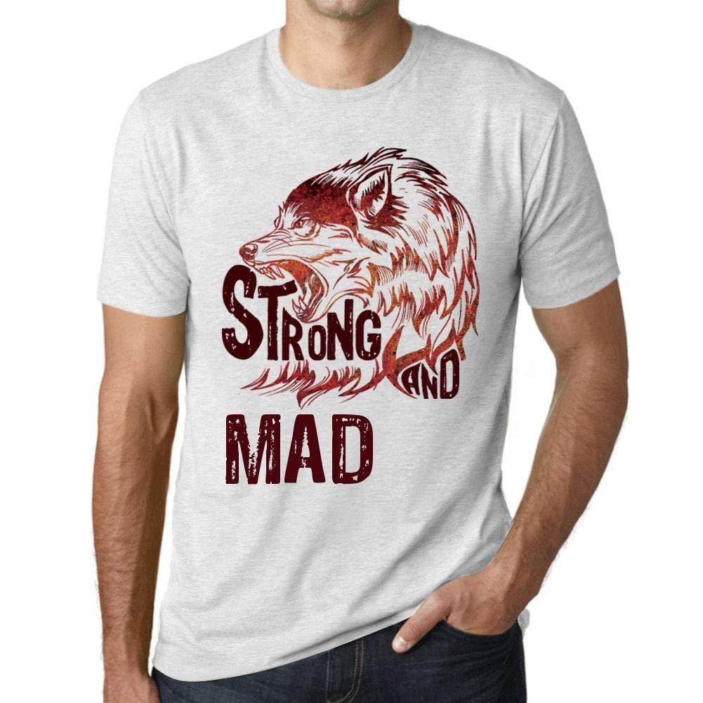 Unisex T-Shirt Graphique Strong Wolf and Unique Blanc