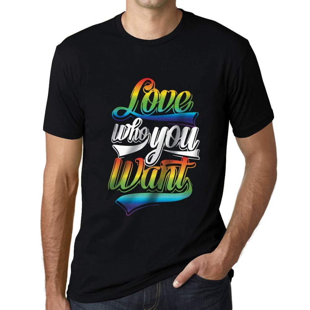 Ultrabasic Homme T-Shirt Graphique LGBT Love Who You Want Noir Profond