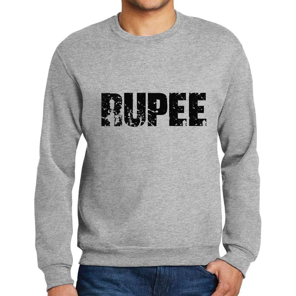 Ultrabasic Homme Imprimé Graphique Sweat-Shirt Popular Words Rupee Gris Chiné