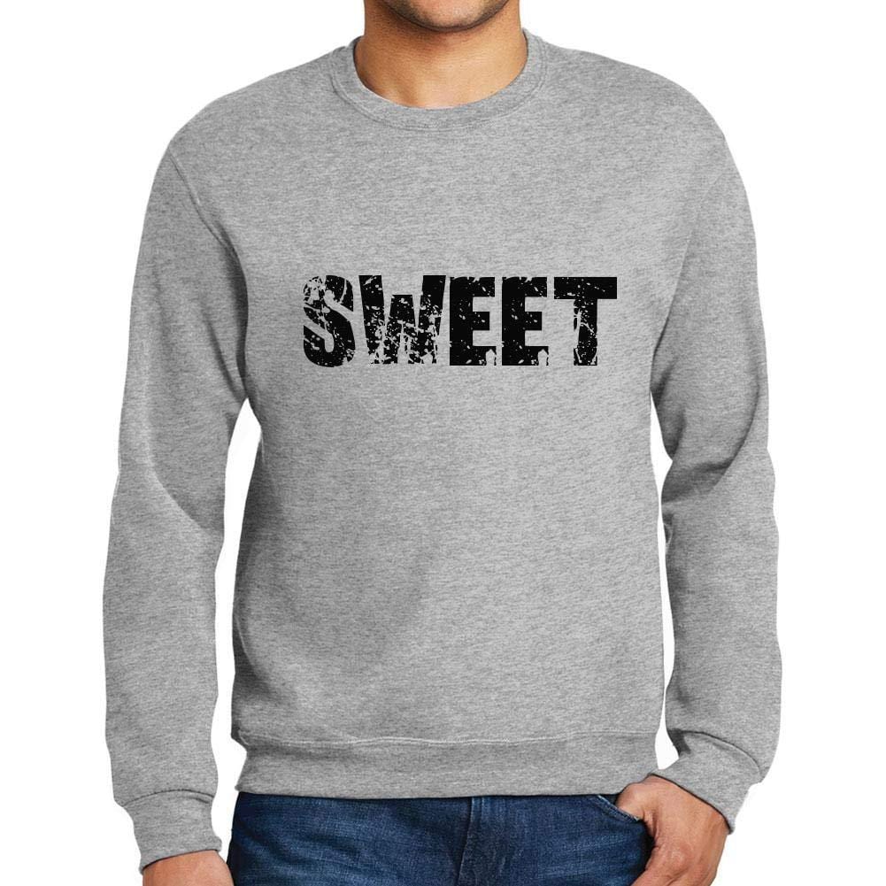 Ultrabasic Homme Imprimé Graphique Sweat-Shirt Popular Words Sweet Gris Chiné