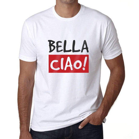 Homme T-Shirt Graphique Imprimé Vintage Tee Bella Ciao Blanc