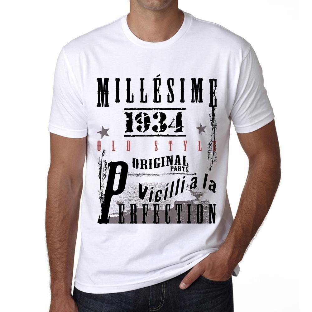 1934,Cadeaux,Anniversaire,Manches Courtes,Blanc,Homme T-Shirt