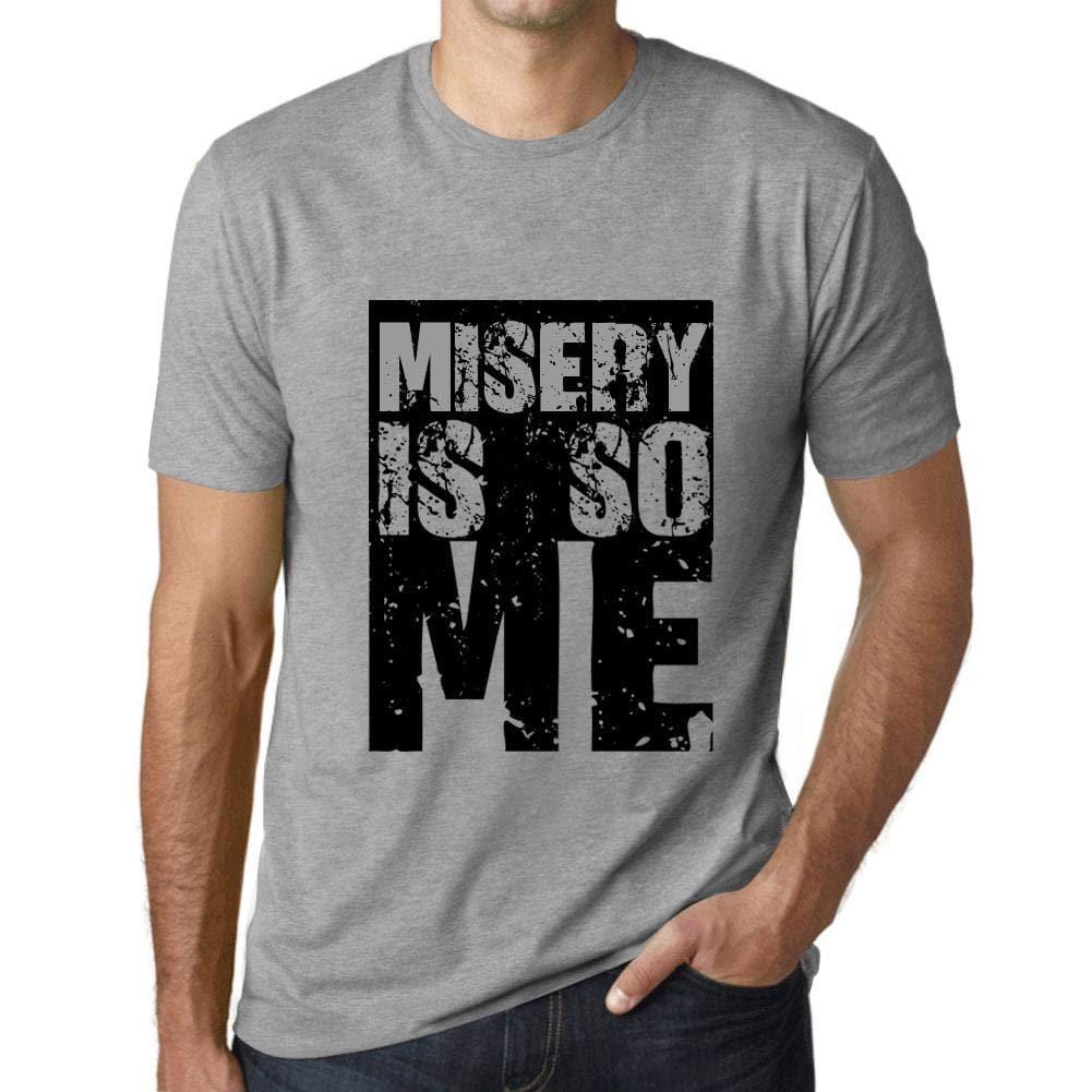 Homme T-Shirt Graphique Misery is So Me Gris Chiné