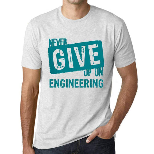 Ultrabasic Homme T-Shirt Graphique Never Give Up on Engineering Blanc Chiné