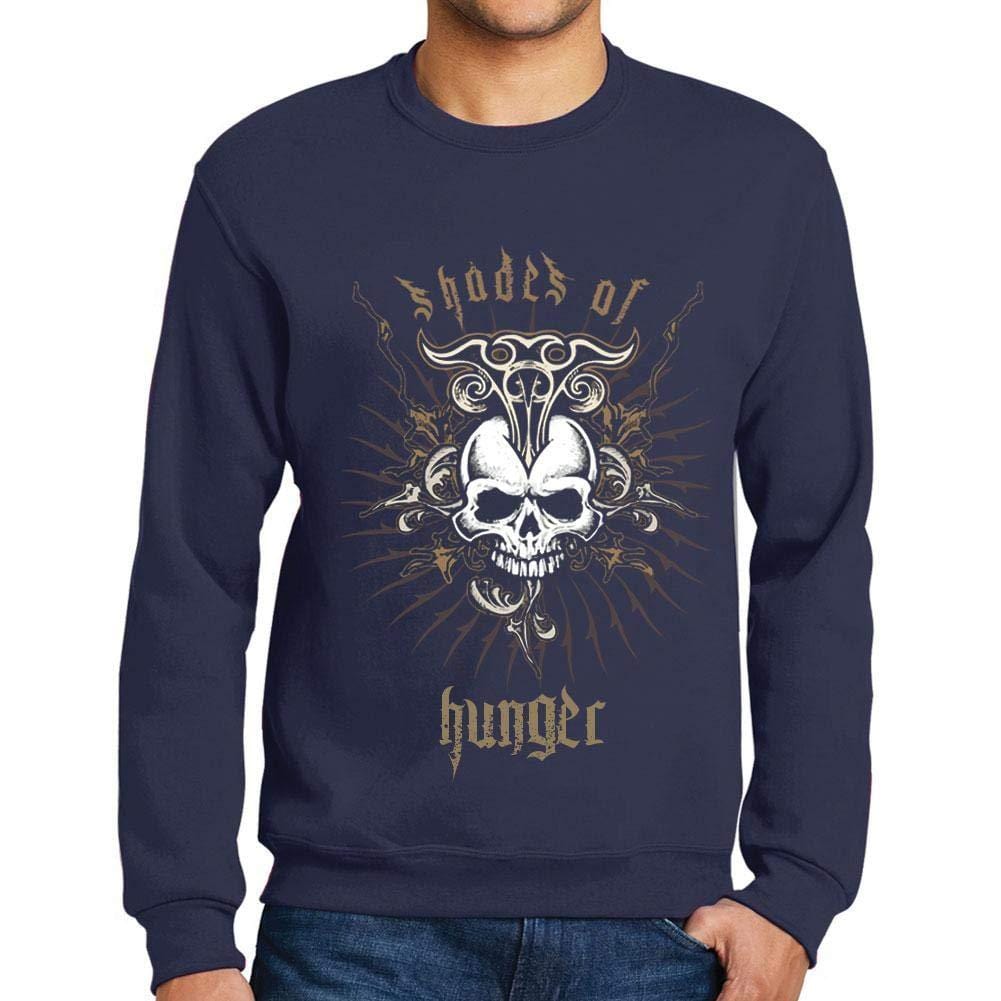 Ultrabasic - Homme Graphique Shades of Hunger T-Shirt Imprimé Lettres Marine