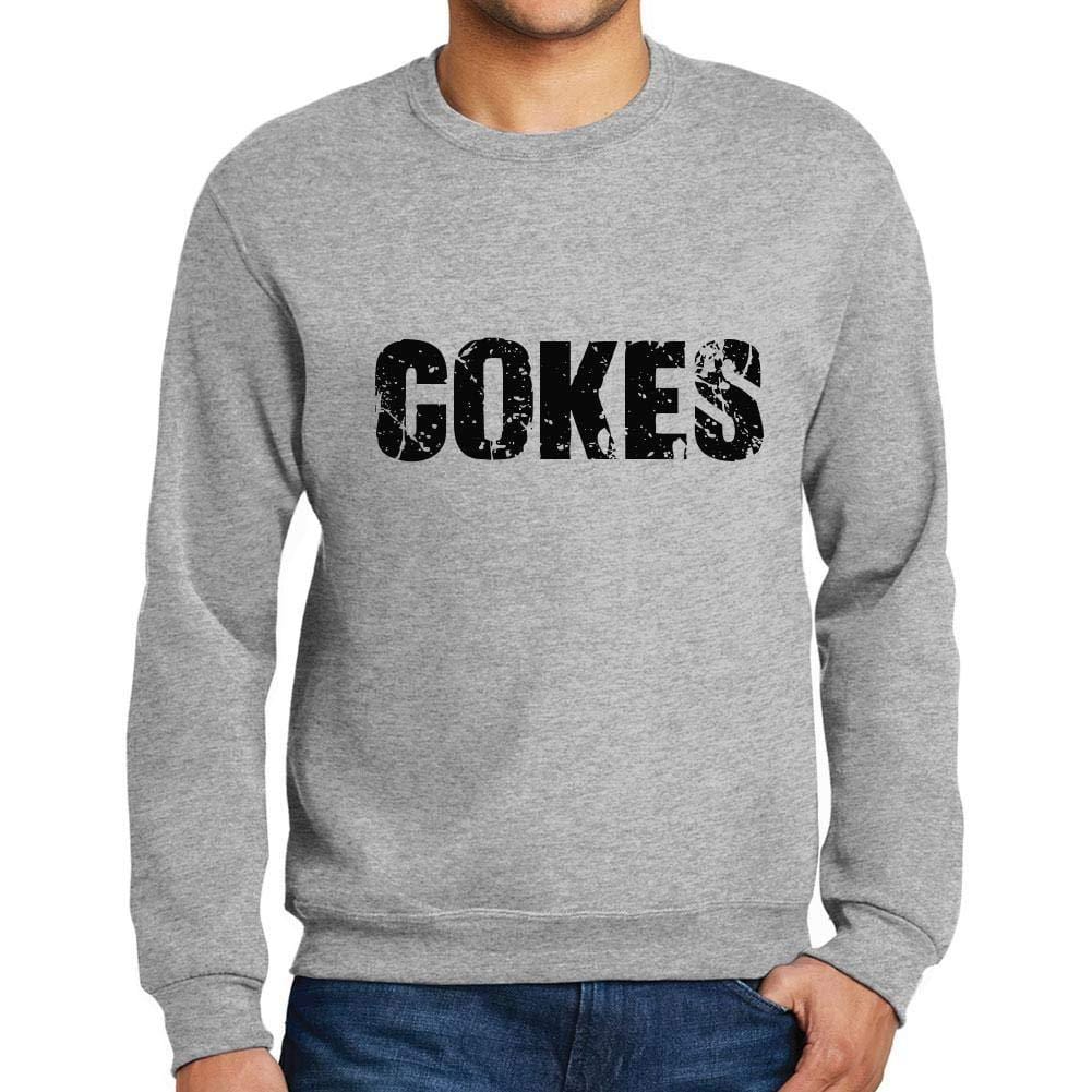 Ultrabasic Homme Imprimé Graphique Sweat-Shirt Popular Words Cokes Gris Chiné