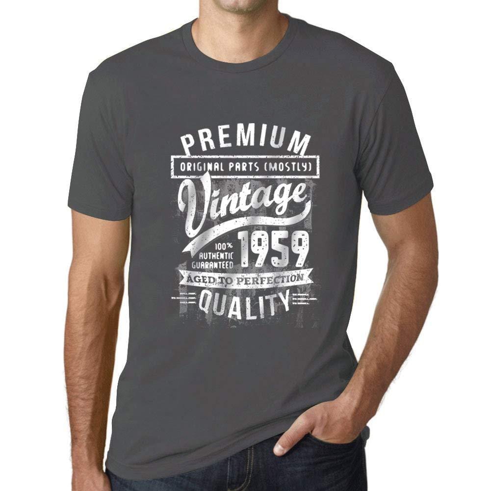 Ultrabasic - Homme Graphique 1959 Aged to Perfection T-Shirt - Cadeau d'anniversaire pour 60 Ans Gris Souris