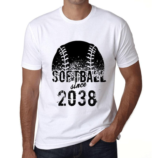 Men&rsquo;s Graphic T-Shirt Softball Since 2038 White - Ultrabasic